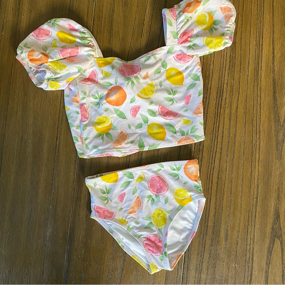 Pink Desert lemon grapefruit two piece swimsuit